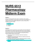 NURS 6512 /  NURS6512 PHARMACOLOGY MIDTERM EXAM. QUESTIONS WITH VERIFIED ANSWERS.