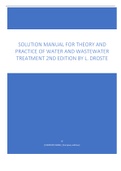 Solution Manual For Theory and Practice of Water and Wastewater Treatment 2nd Edition By L. Droste.