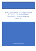 Solution Manual for Essentials of Statistics for Business and Economics, 8th Edition By R. Anderson. 