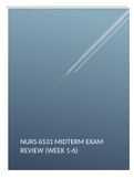 NURS 6531 Midterm Exam Review (Week 1-6)