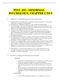 PSYC 435 - Abnormal Psychology, CHAPTER 1 to 17, Complete Correct Solutions Test bank Questions and Answers, latest 2021