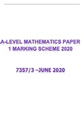A Level Mathematics Paper 3 Marking scheme 2020