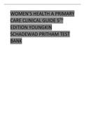 TEST BANK: Womens Health A Primary Care Clinical Guide 5th Edition Youngkin Schadewald Pritham. All Chapters 1-26. Questions And Answers Plus Rationales in 150 Pages/ Rated A