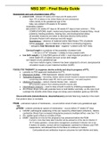 NSG 307- Exam 1 -3 & Final Study Guide
