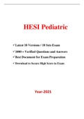 HESI RN Pediatric Exam (18 Versions, 1000+ Q & A, Year-2021) / RN HESI Pediatric Exam / Pediatric HESI RN Exam / Pediatric RN HESI Exam |Best Document for HESI Exam |