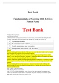 Fundamentals of Nursing 10th Edition Potter Perry Test Bank - With answer elaborations 