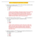 HESI A2 VOCABULARY QUESTIONS & ANSWERS