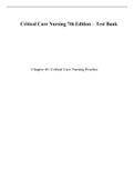 Critical Care Nursing 7th Edition Test Bank
