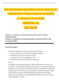 TEST BANK FOR POPULATION HEALTH IN COMMUNITY PUBLIC HEALTH NURSING 5TH EDITION STANHOPE CHAPTER 1-32 | Answer & Rationale