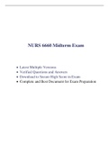 NURS 6660 Midterm Exam &lpar;2 Versions&comma; 150 Q & A&comma; 2020&sol;2021&rpar; &sol; NURS 6660N Midterm Exam &sol; NURS6660 Midterm Exam &sol; NURS-6660N Midterm Exam &vert;Verified and 100&percnt; Correct Q & A&comma; Download to Secure HIGHSCORE&vert;