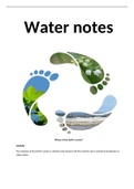 Detailed Notes on Water Component of Water & Carbon for A/AS Level Geography 