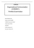 Organizational Communication (COM2601) Portfolio Examination