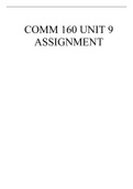 COMM 160 UNIT 9 ASSIGNMENT REVIEWED & GRADED |PSU 2021