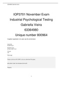 IOP3701 November Exam Industrial Psychological Testing-