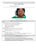 Assessment & Reasoning GI System Peggy Scott, 48 years old- Best study Guide(Latest)