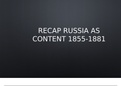 History A-level Russia recap 1855 -1917