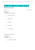 SCIN131 Week 2 Lesson Quiz 2 | VERIFIED SOLUTION 