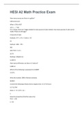 HESI A2 Math Practice Exam&comma; Latest Questions and Answers with Explanations&comma; All Correct Study Guide&comma; Download to Score A