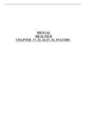 MENTAL HEALTH II CHAPTER  17, 22, 24-27, 34, 35 GUIDE 2021