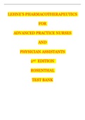 Test Bank For Lehne&rsquo;s Pharmacotherapeutics for advanced practice nurses and physician assistants 2nd edition - Rosenthal &vert; 92 Chapters