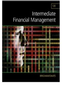 Test Bank For Intermediate Financial Management, 12th Edition By Eugene F. Brigham, Phillip R. Daves. Chapter 1-32. Questions, Answers and Rationale. All Answers Are Correct.