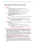 NR 222 Health and Wellness Study Guide Final&lowbar;Models of Health Review &vert;Chamberlain college of nursing 
