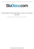 Fundamentals of Nursing (9th Edition by Taylor) -Test Bank.