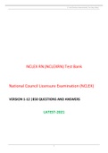 NCLEX RN Versions 1 -12 With 850 Questions And Answers-Rationales  NCLEX RN &lpar;NCLEXRN&rpar; Test Bank latest spring 2021 &lpar;updated&rpar;