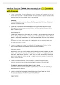 Medical Surgical EXAM &colon; Dermatological- 175 Questions with Answers
