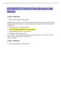 STATISTICS 1 Week 8 Exam Questions with Answers