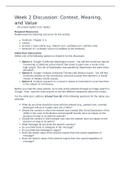 PHIL 347N Week 2 Discussion&colon; Context&comma; Meaning&comma; and Value brain test solution for the future exams 2021 