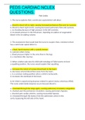 PEDS CARDIAC NCLEX QUESTIONS&period; &vert; VERIFIED SOLUTION 
