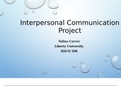 Exam (elaborations) Interpersonal Communication  Project Talina Carver Liberty University HSCO 508 