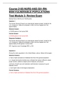 NURS 4465 / NURS4465 VULNERABLE POPULATIONS MODULE 3 EXAM REVIEW. QUESTIONS AND ANSWERS WITH RATIONALES