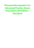 Pharmacotherapeutics For Advanced Practice Nurse Prescribers:4th Edition Test Bank
