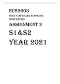  ECS2603 - South African Economic Indicators Assignment 2 S1&S2 Year 2021