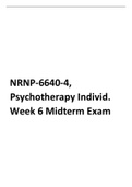 NRNP-6640-4,  Psychotherapy Individ. Week 6 Midterm Exam