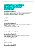 NURSING 201 MID TERM PRACTICE REVIEW 60 QUESTIONS&period;