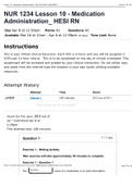 NUR 1234 Lesson 10 - Medication Administration&lowbar; HESI RN