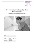 Final Essay Quality & Safety: How can we improve the quality of care during the nights?