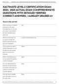 XACTIMATE LEVEL 2 CERTIFICATION EXAM 2024- 2025 ACTUAL EXAM COMPFREHENSIVE  QUESTIONS WITH DETAILED VERIFIED CORRECT ANSWERS &sol; ALREADY GRADED A&plus;