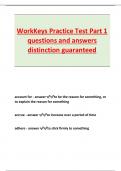 WorkKeys Practice Test Part 1 questions and answers distinction guaranteed