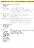 State farm certification - claims adjuster Exam with Answers