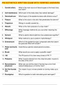 PSI ESTHETICS WRITTEN EXAM WITH VERIFIED ANSWERS