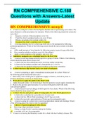 RN COMPREHENSIVE C&period;180 Questions with Answers-Latest Update