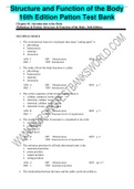 Structure and Function of the Body 16th Edition Patton Test Bank