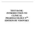 TEST BANK: INTRODUCTION TO CLINICAL PHARMACOLOGY 9TH EDITION BY VISOVSKY| All Chapters Covered| Download for Grade A+ 