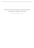 NR 293 ATI Pharmacology Final Review 2020/2021 Chamberlain College of Nursing