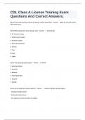 CDL Class A License Training Exam Questions And Correct Answers&period;