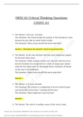 HESI A2 Critical Thinking Questions {2020} A+ - Chamberlain College of Nursing.docx